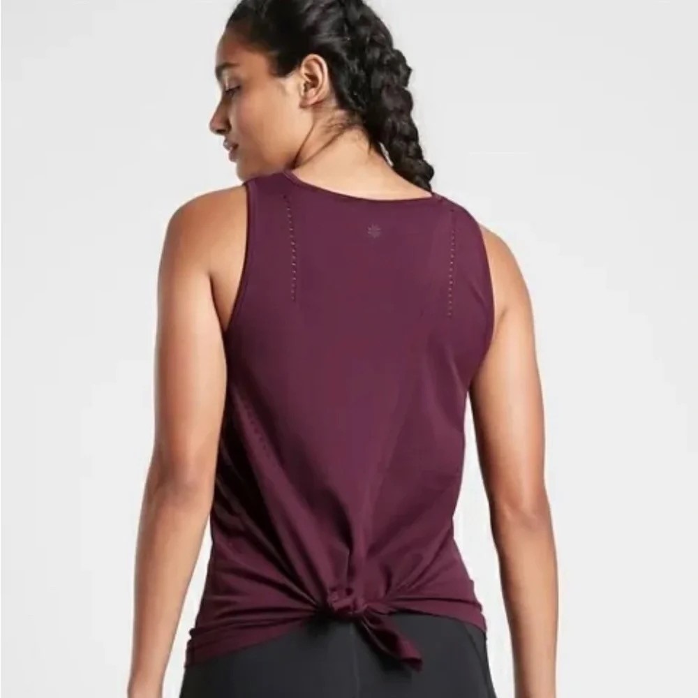 Athleta Women's Foothill Seamless Tank Ventilation Tie Back Yoga Active Gym